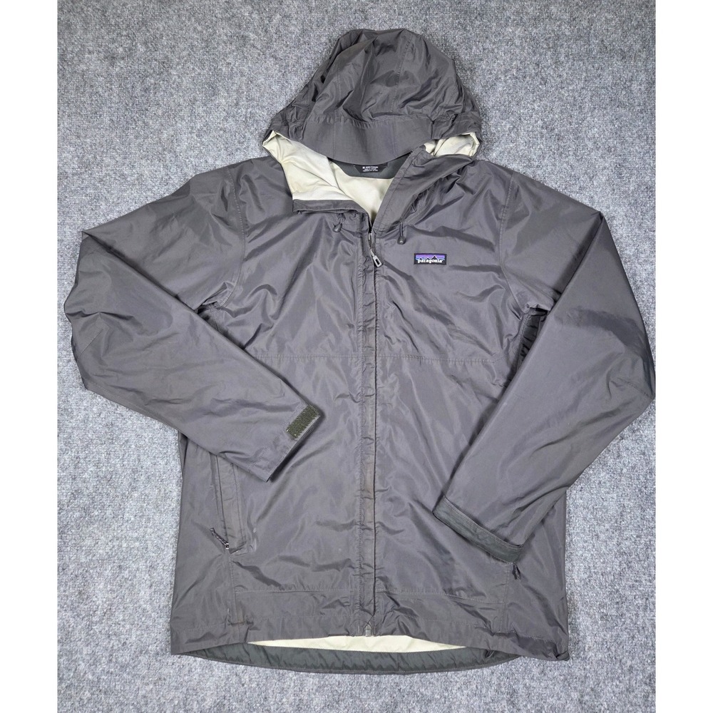Patagonia H2No Torrentshell Rain Jacket Mens M Grey Waterproof Hooded Shell